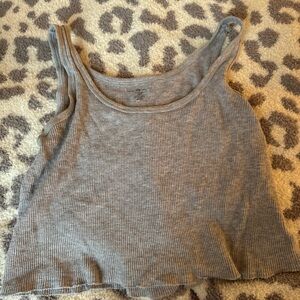 Brandy Melville Gray Ribbed Tank Top